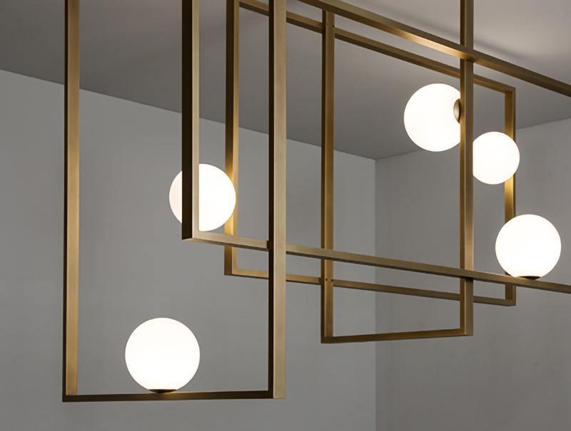 Lustre Aragon en verre et laiton – vue 59