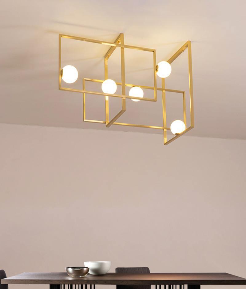 Lustre Aragon en verre et laiton – vue 18