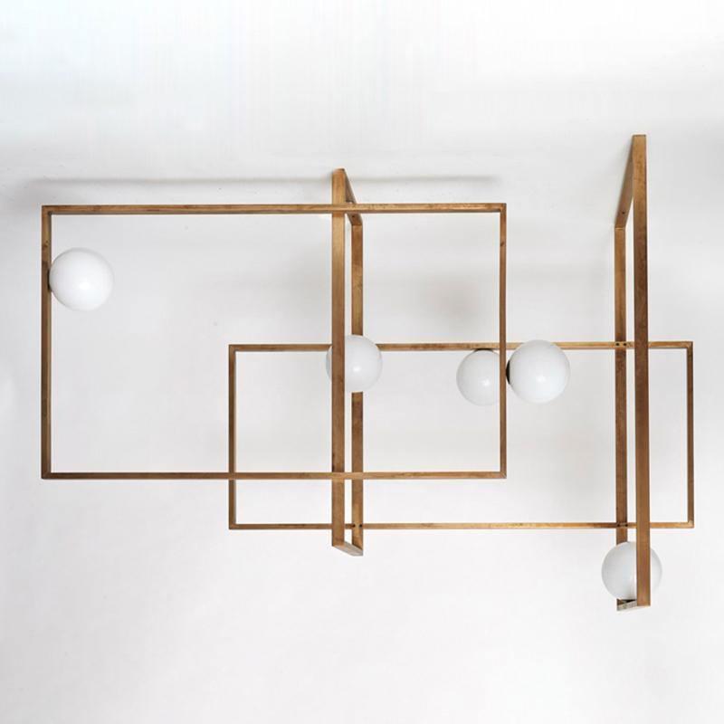 Lustre Aragon en verre et laiton – vue 25