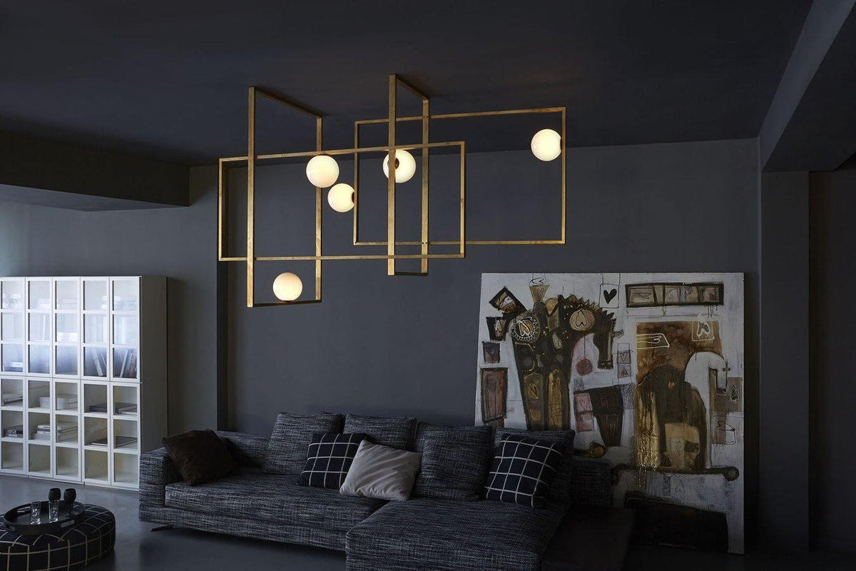 Lustre Aragon en verre et laiton – vue 57