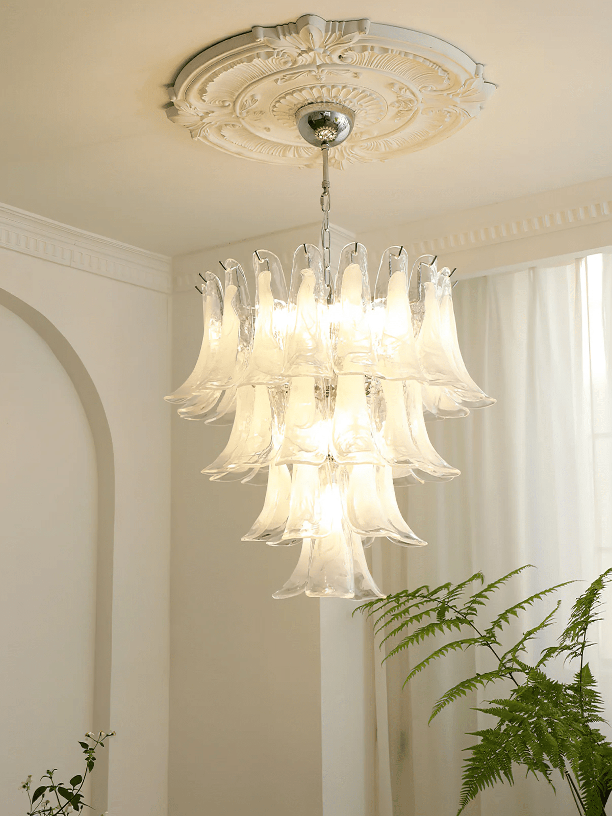 Lustre Colombe en verre et métal – vue 37