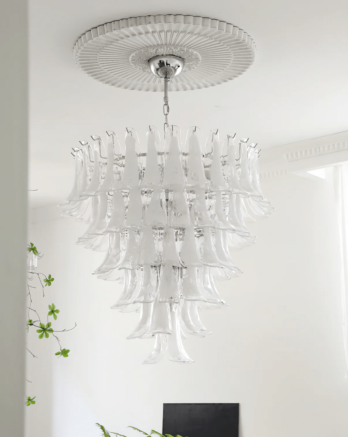 Lustre Colombe en verre et métal – vue 45