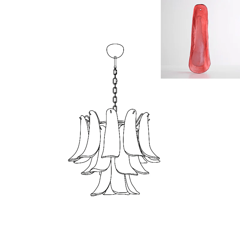 Lustre Colombe en verre et métal – vue 162