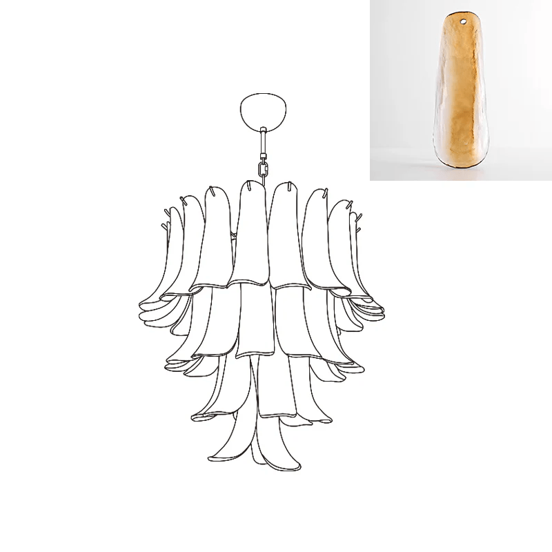 Lustre Colombe en verre et métal – vue 174