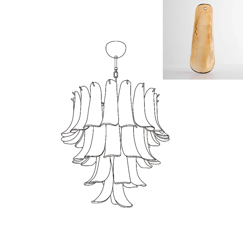 Lustre Colombe en verre et métal – vue 175