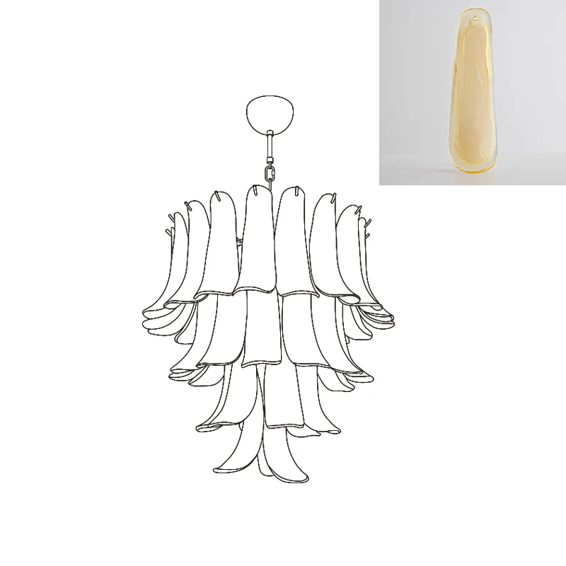 Lustre Colombe en verre et métal – vue 176