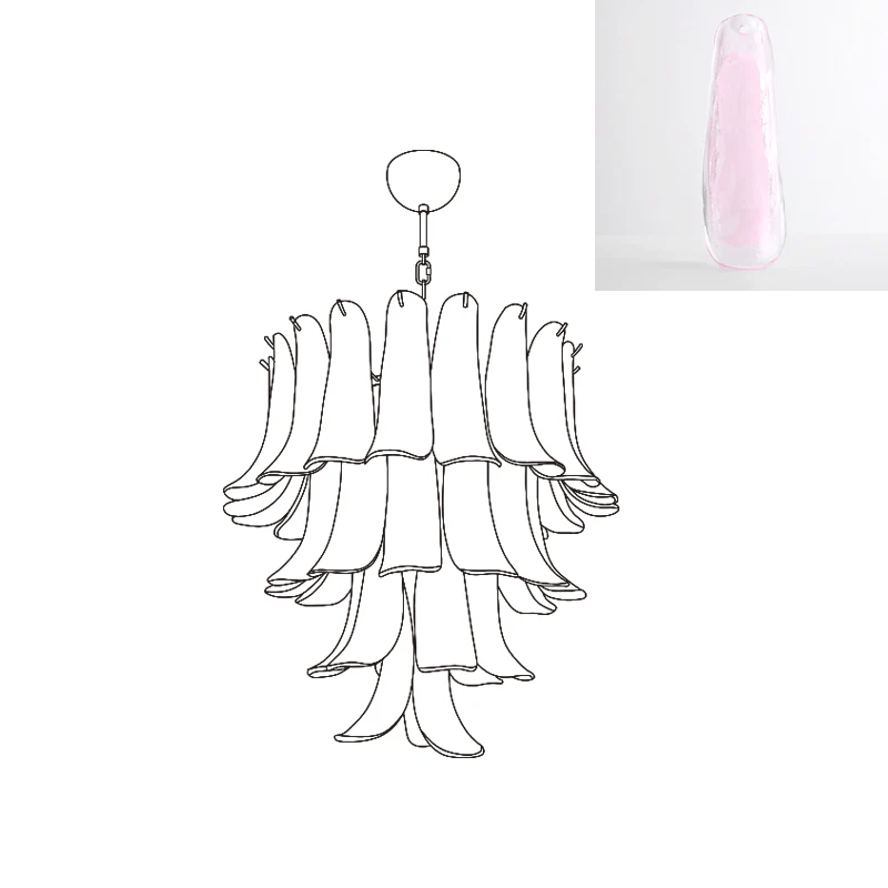 Lustre Colombe en verre et métal – vue 177