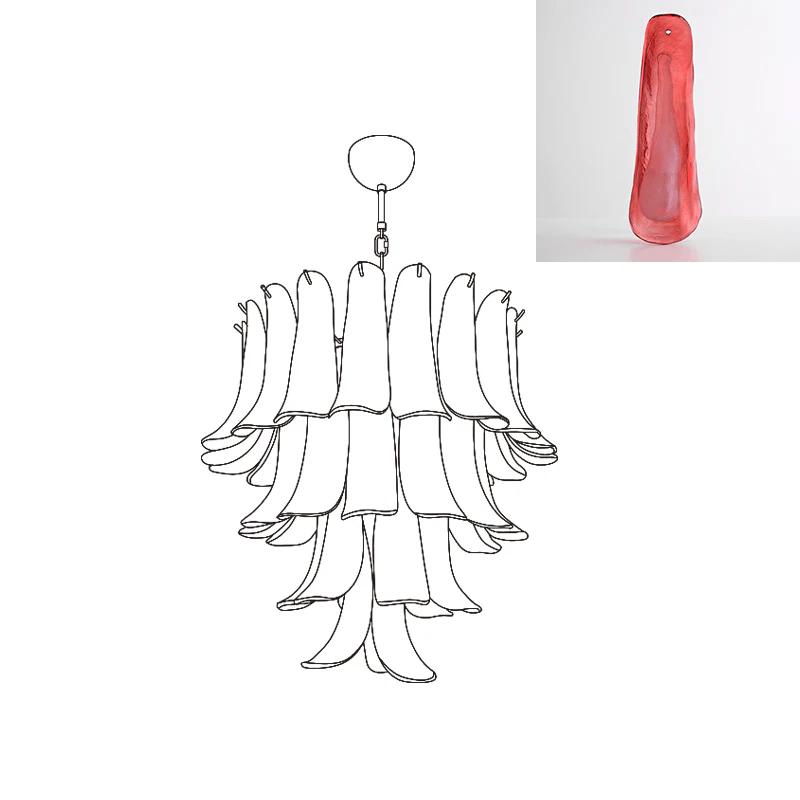 Lustre Colombe en verre et métal – vue 179