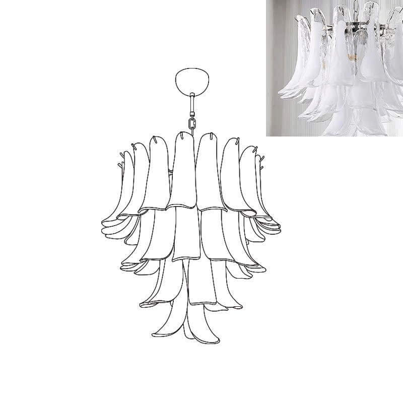 Lustre Colombe en verre et métal – vue 167