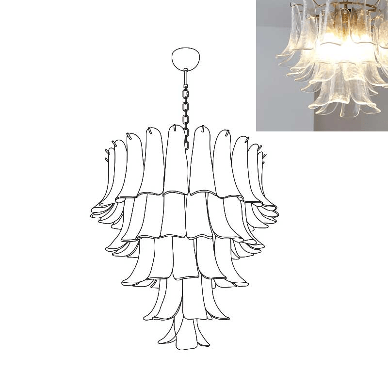 Lustre Colombe en verre et métal – vue 187