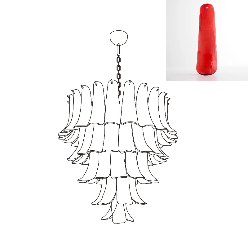 Lustre Colombe en verre et métal – vue 135