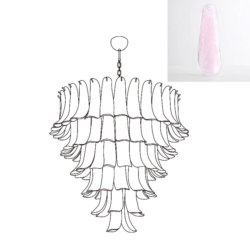 Lustre Colombe en verre et métal – vue 12