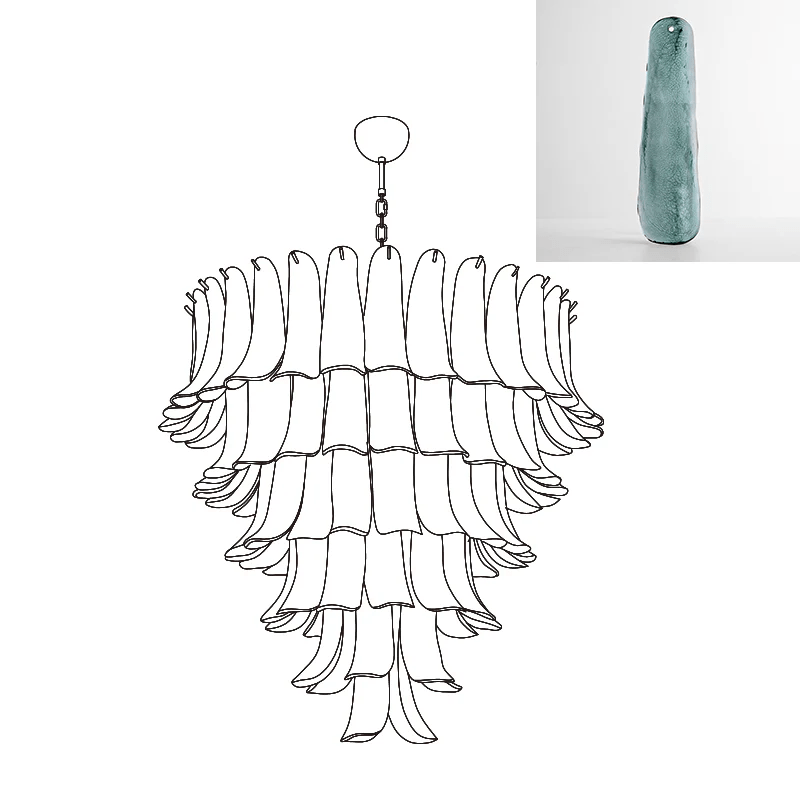 Lustre Colombe en verre et métal – vue 145