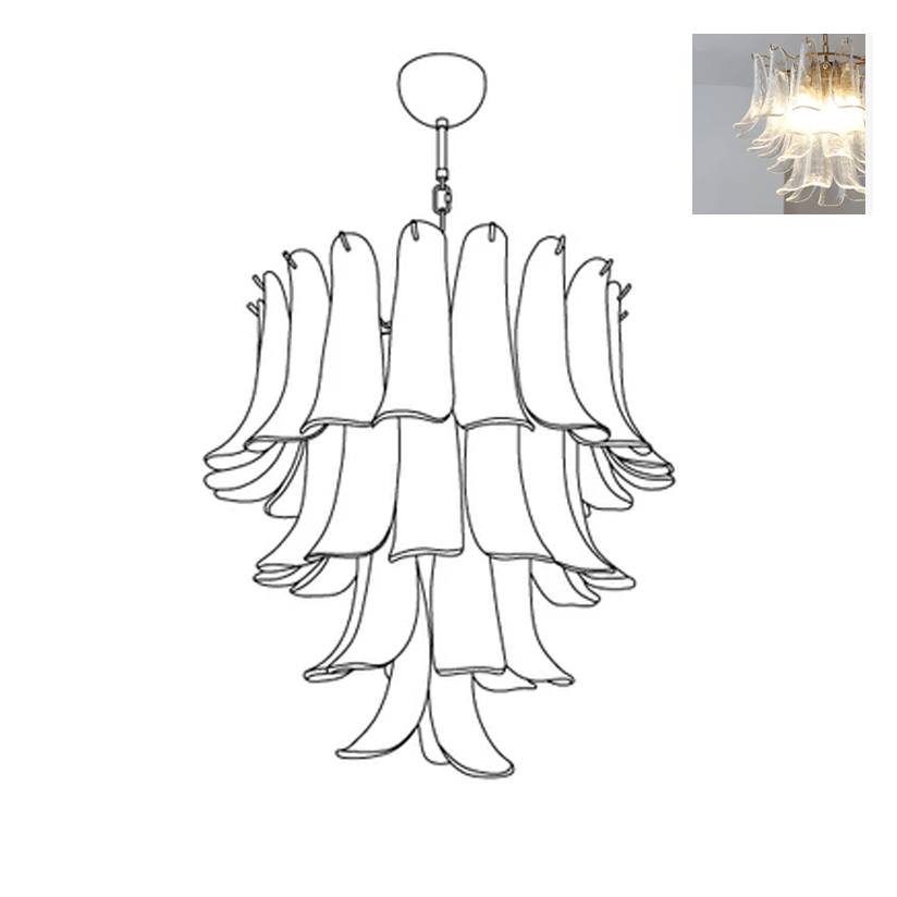 Lustre Colombe en verre et métal – vue 147