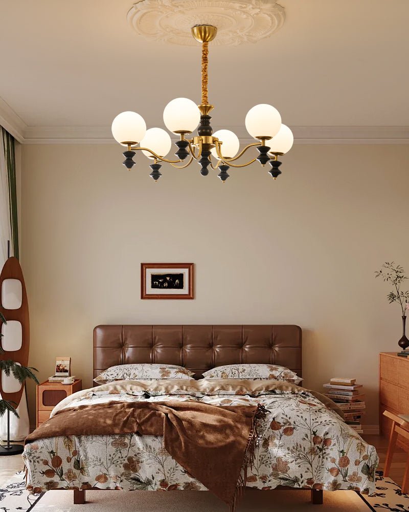Lustre Noémie en bois et verre – vue 10