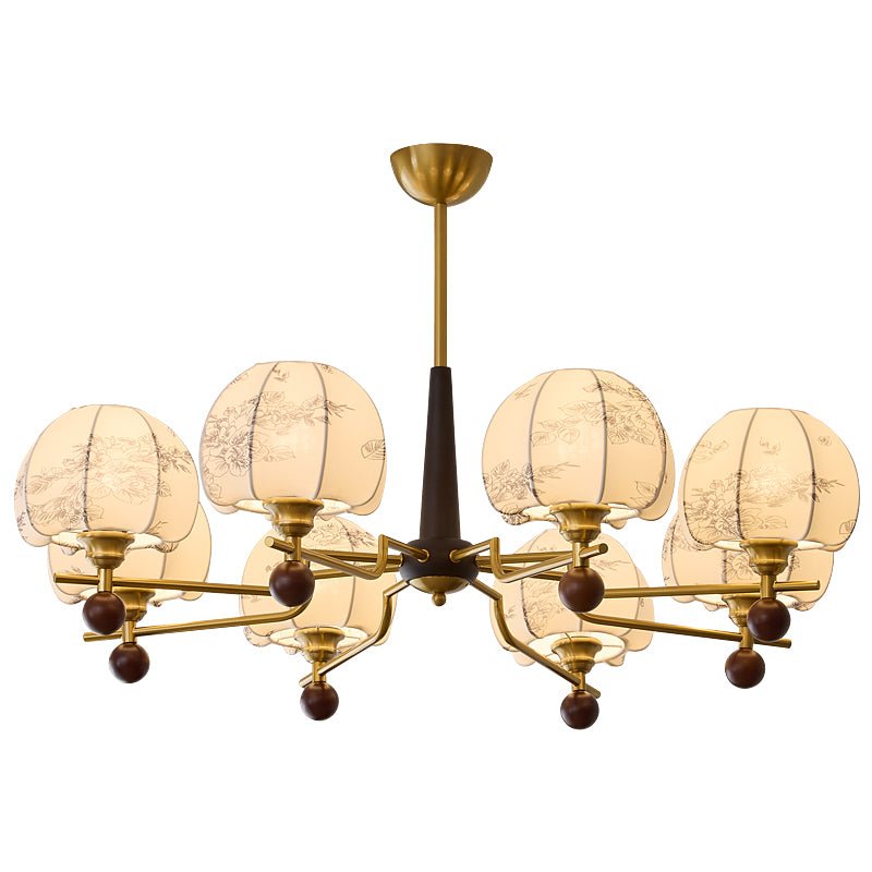 Lustre Azalée en bois et tissu – vue 10