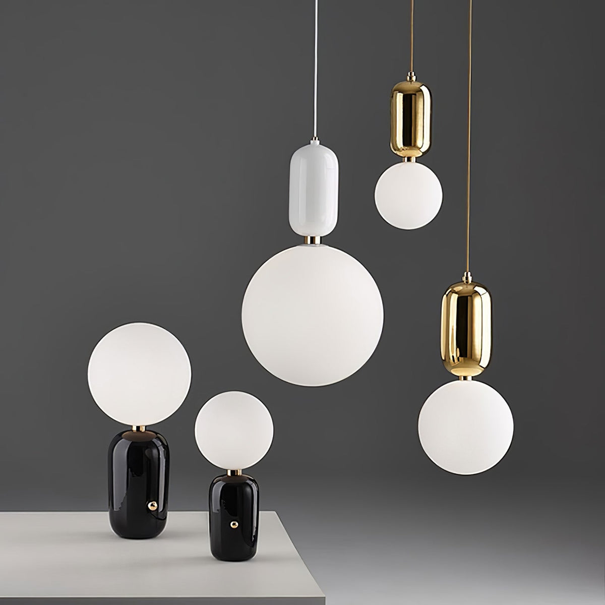 Suspension Camille en verre et aluminium – vue 40