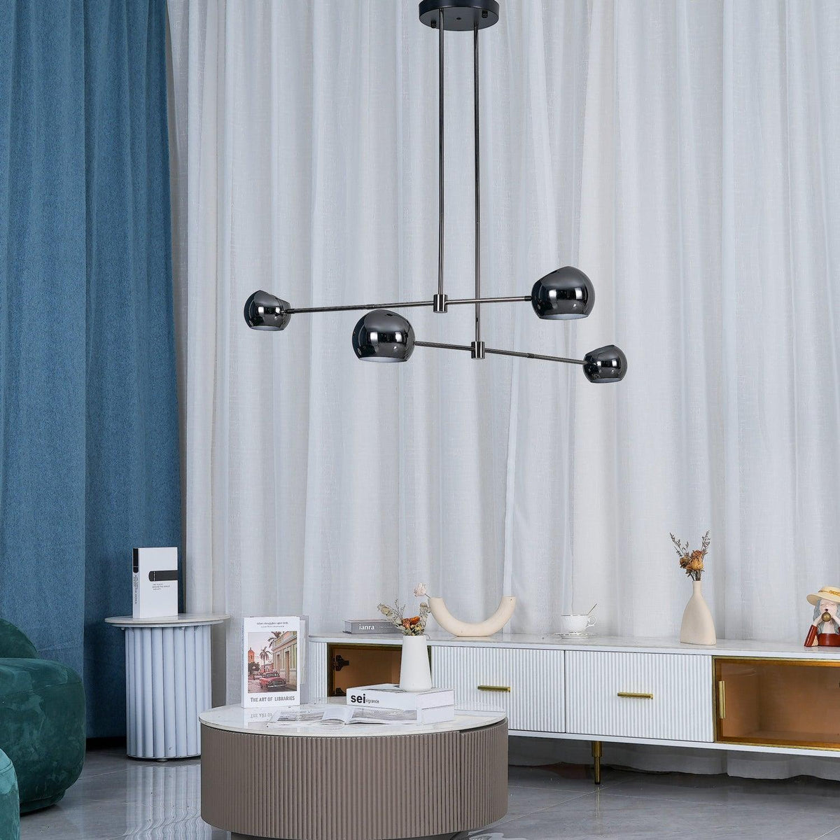 Lustre Coriandre en verre et métal – vue 18