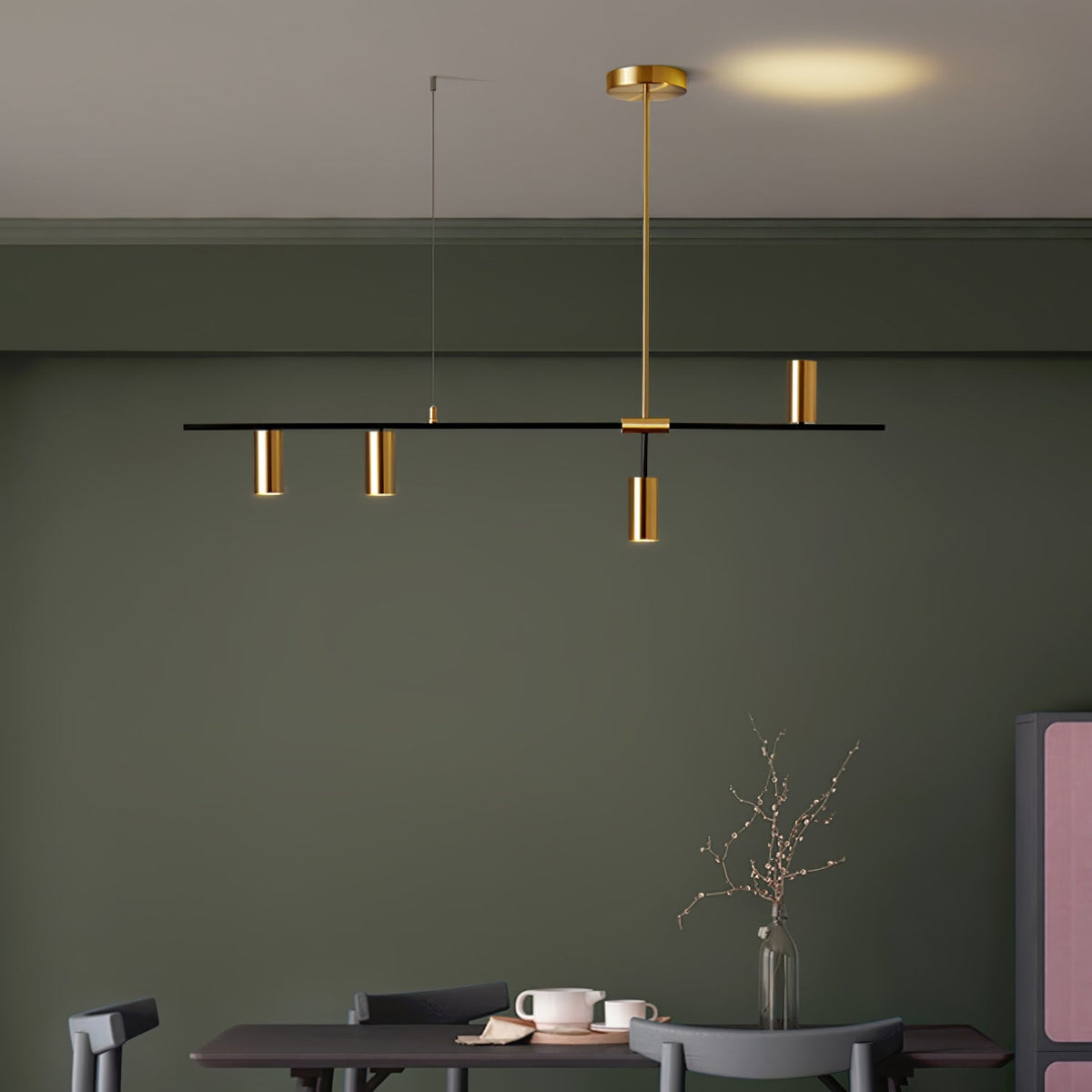 Lustre Grive en laiton – vue 4