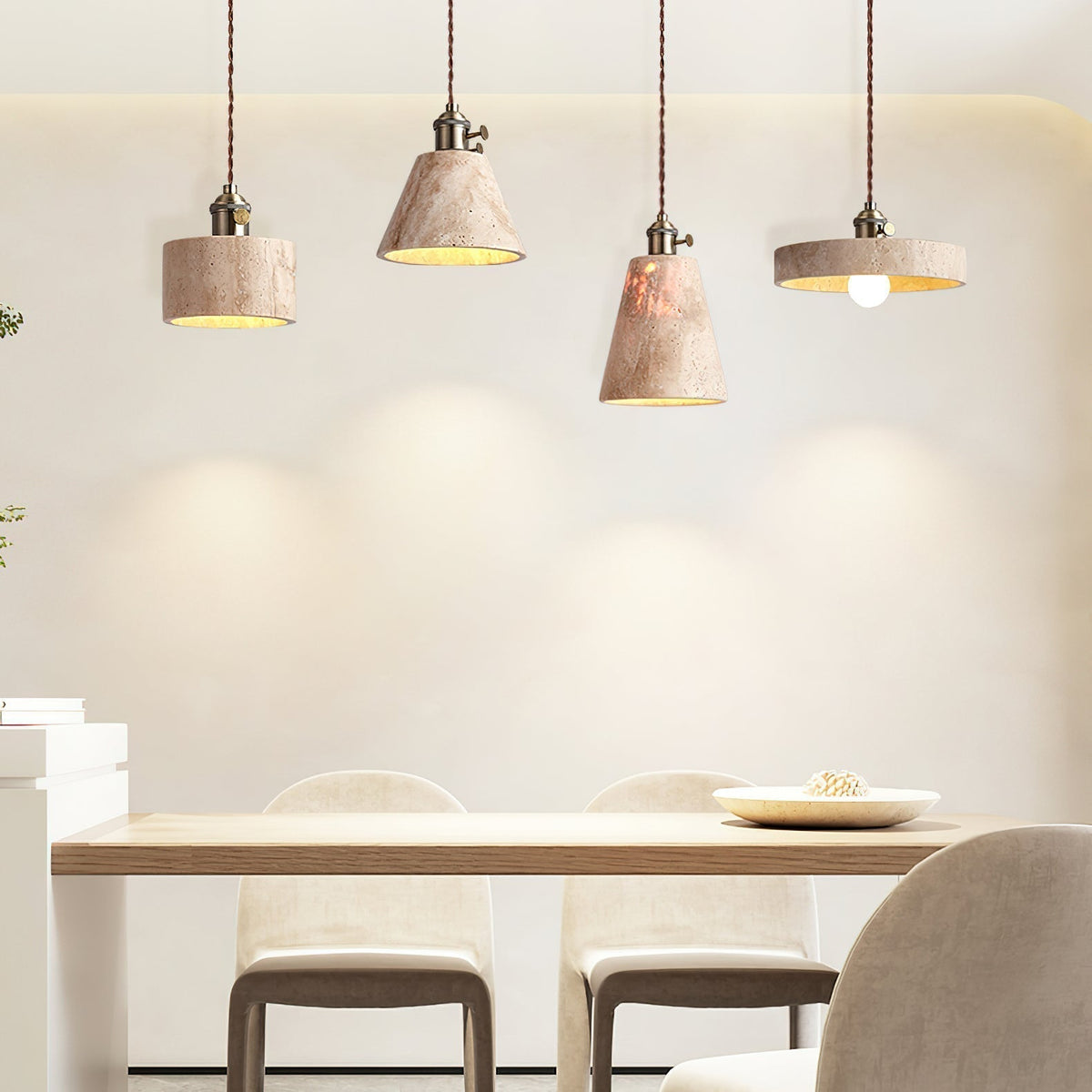 Suspension Baie en travertin et métal – vue 32