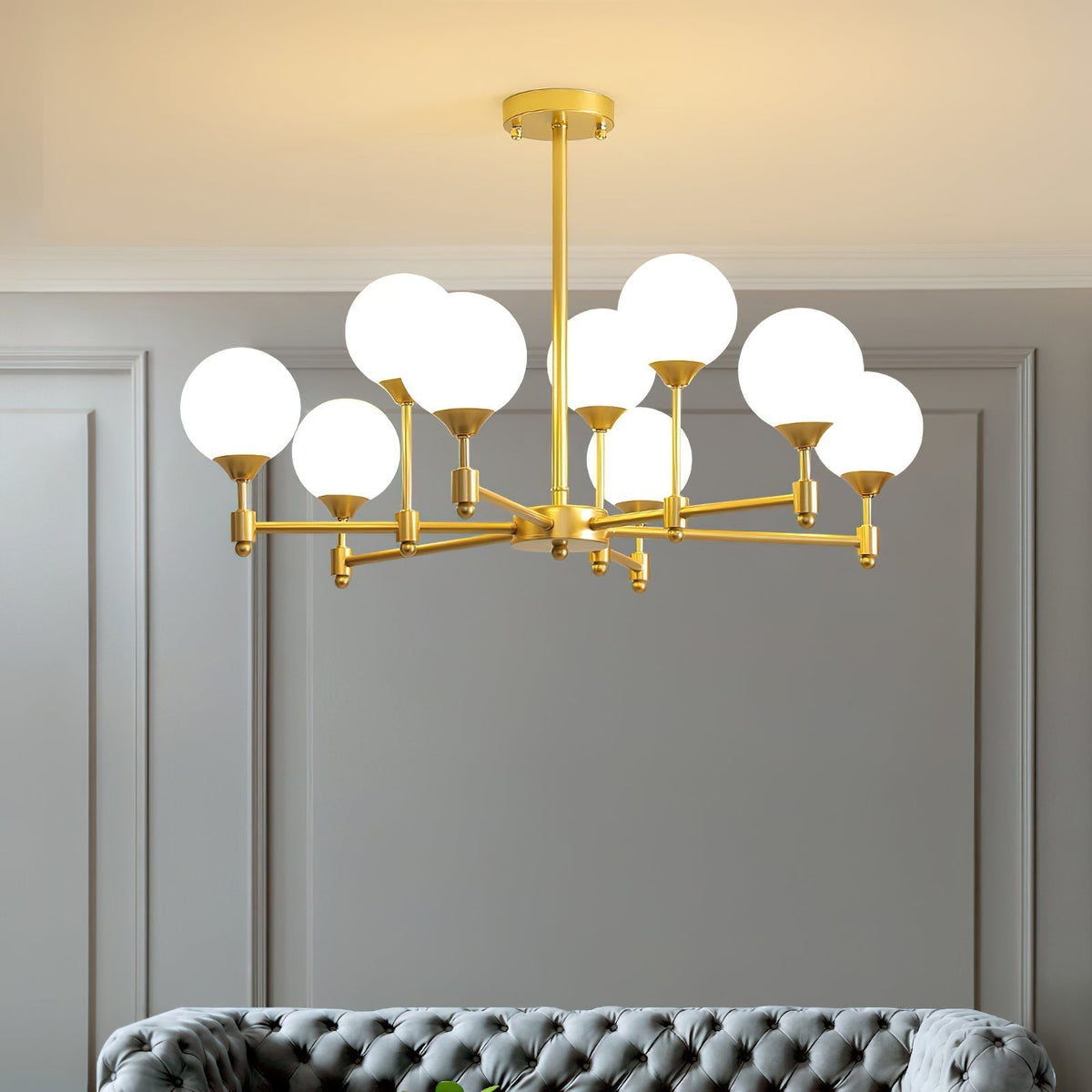 Lustre Sarment en verre et laiton – vue 14