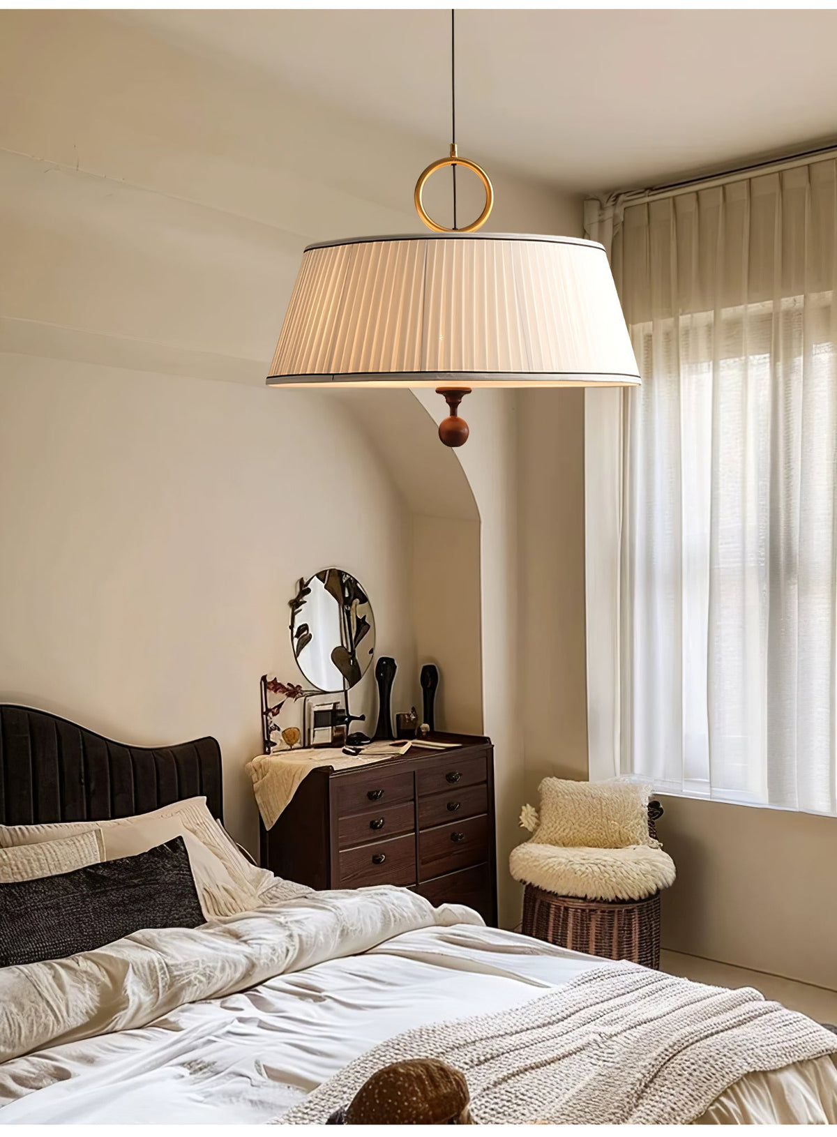Suspension Carmin en bois et tissu – vue 4