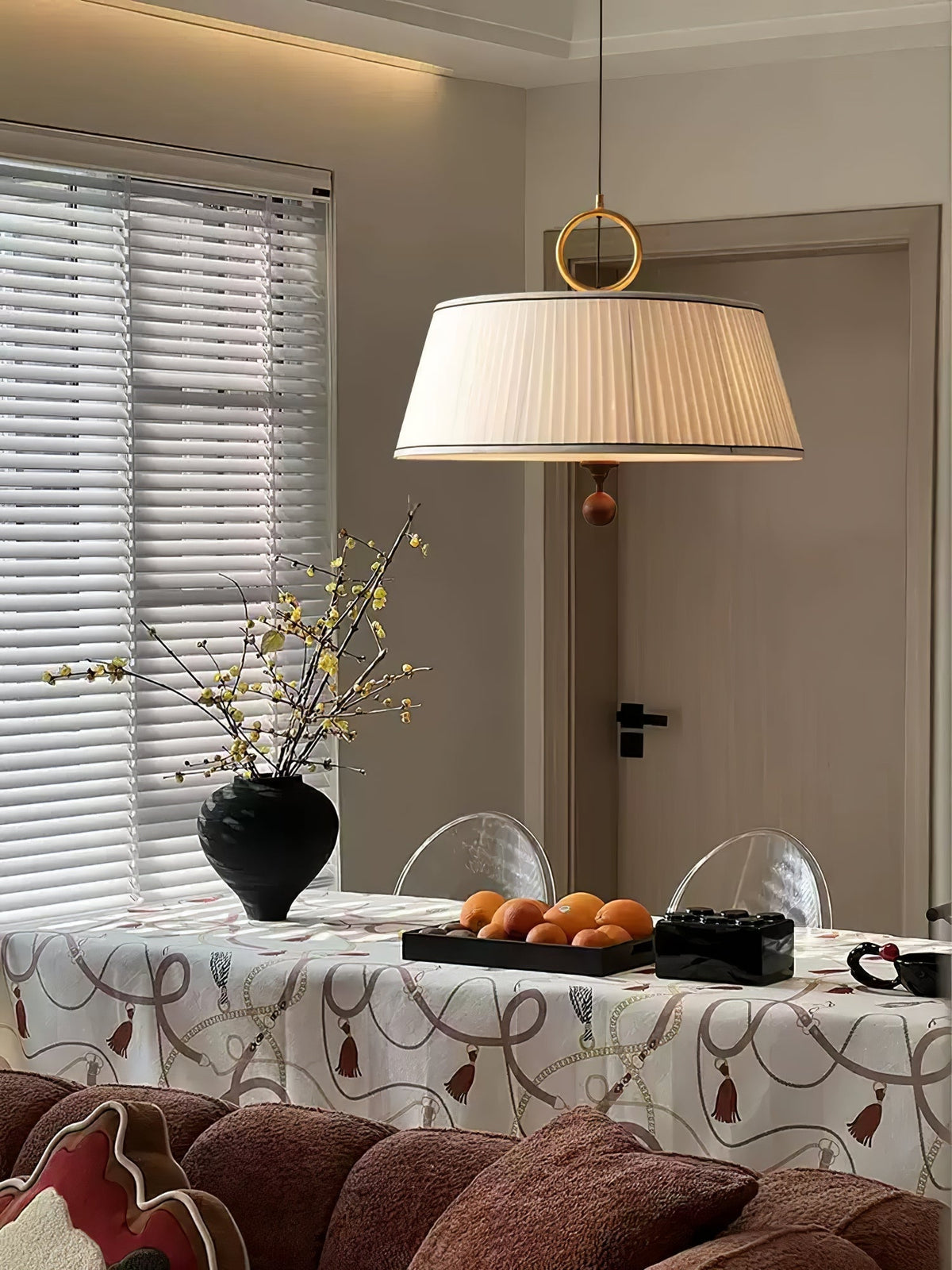 Suspension Carmin en bois et tissu – vue 7