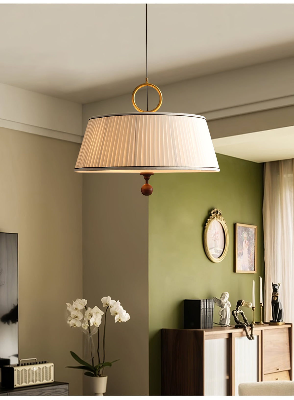 Suspension Carmin en bois et tissu – vue 8
