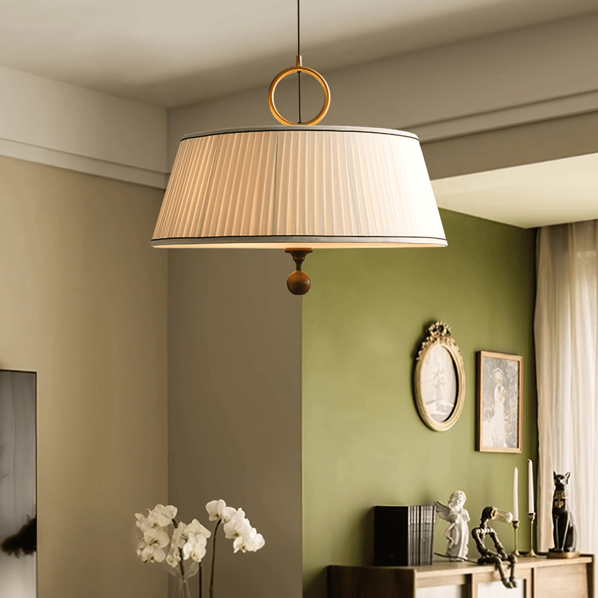 Suspension Carmin en bois et tissu – vue 14