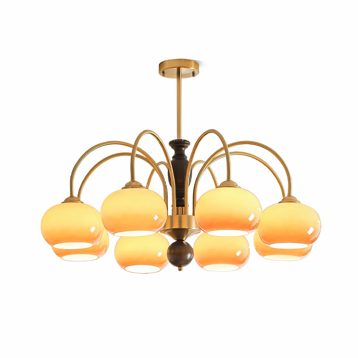 Lustre Alcyone en verre et bois – vue 14