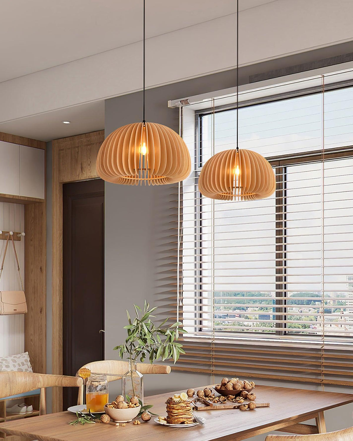 Suspension Sirocco en bois – vue 2