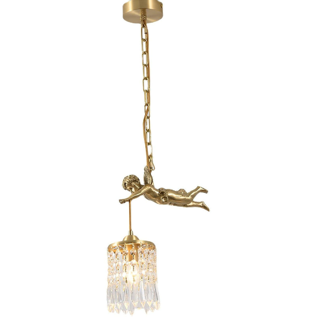 Suspension Biarritz en cristal et laiton – vue 2