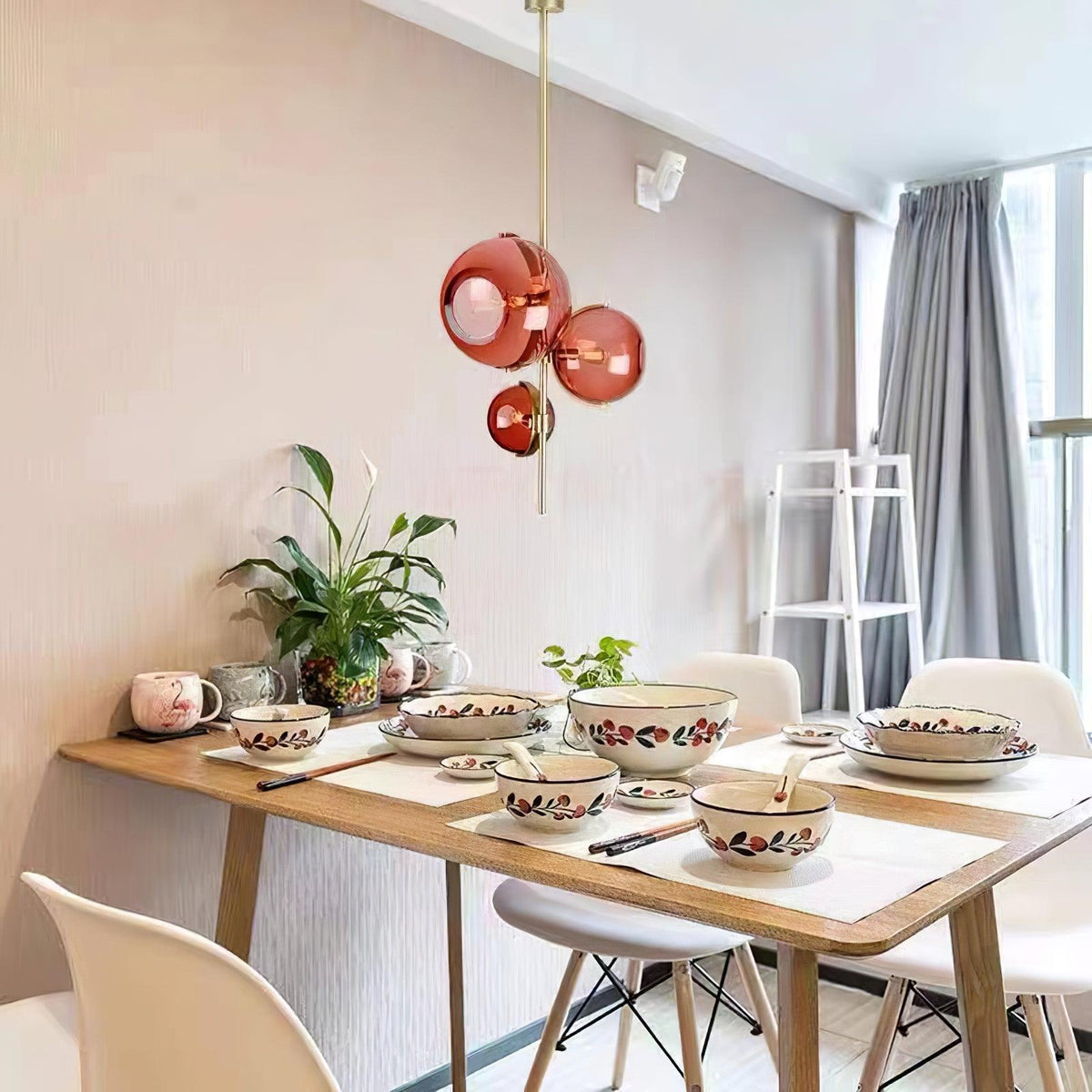 Lustre Lotier en verre et fer – vue 12