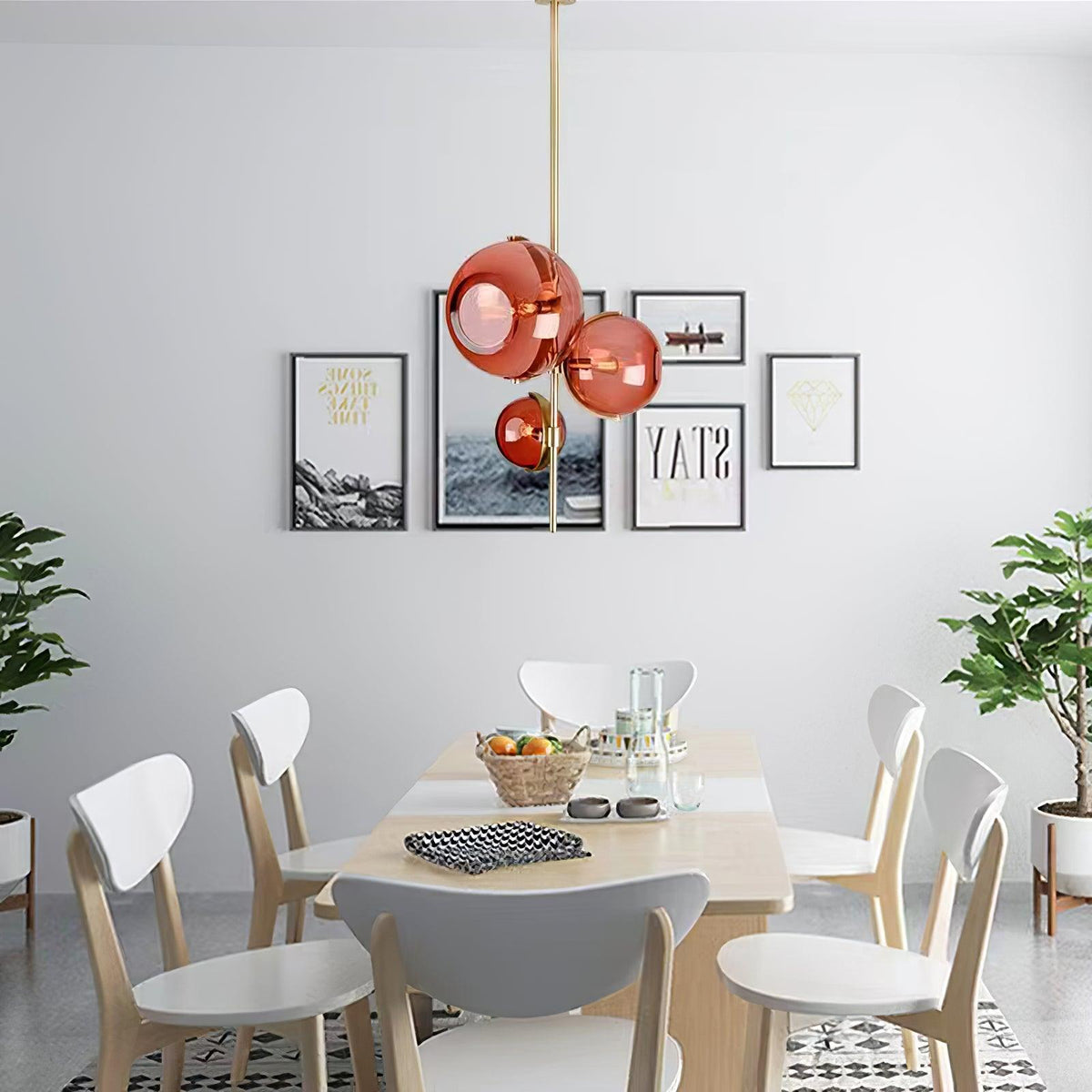 Lustre Lotier en verre et fer – vue 15