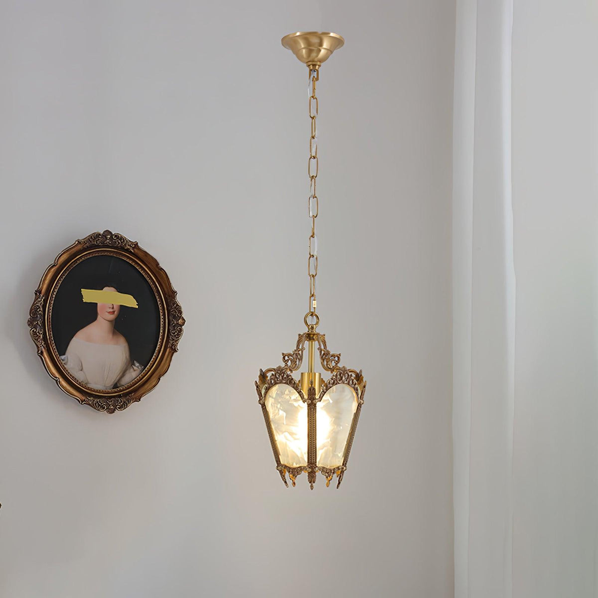 Lustre Talloires en laiton et verre – vue 2