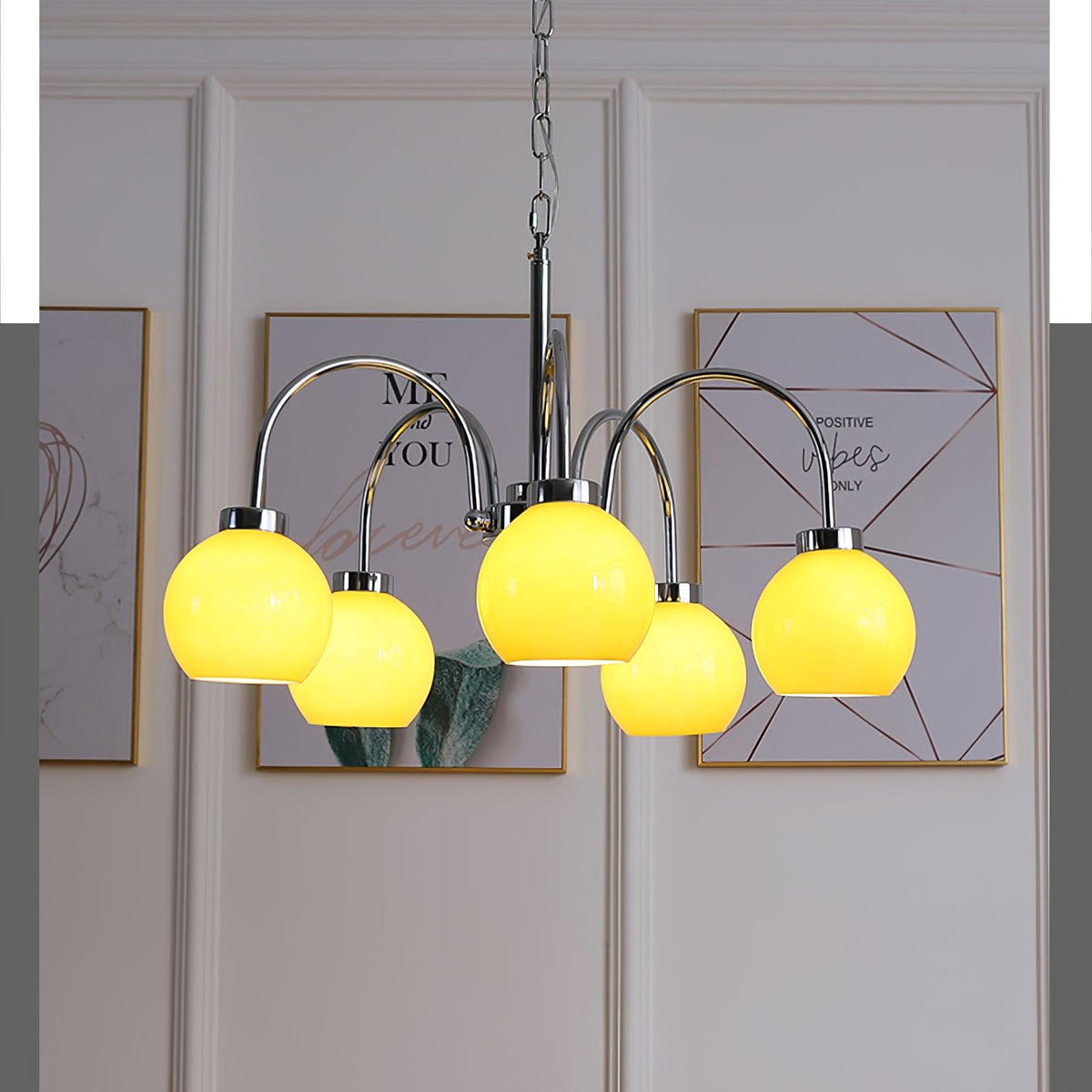 Lustre Oréade en verre et métal – vue 16