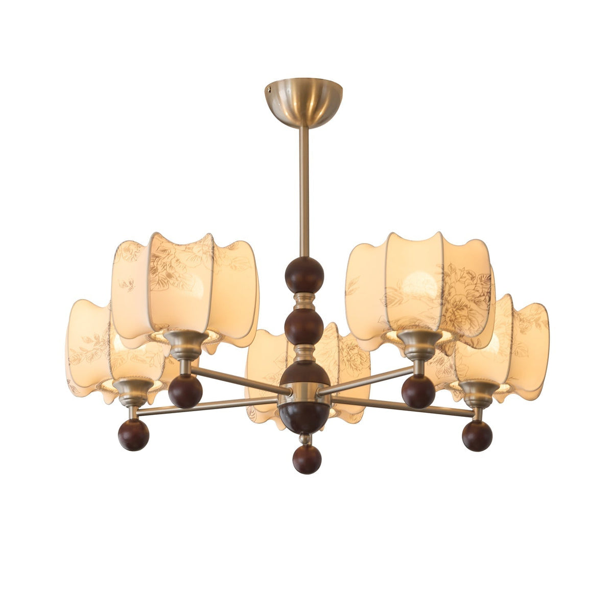 Lustre Orchidée en bois et tissu – vue 6