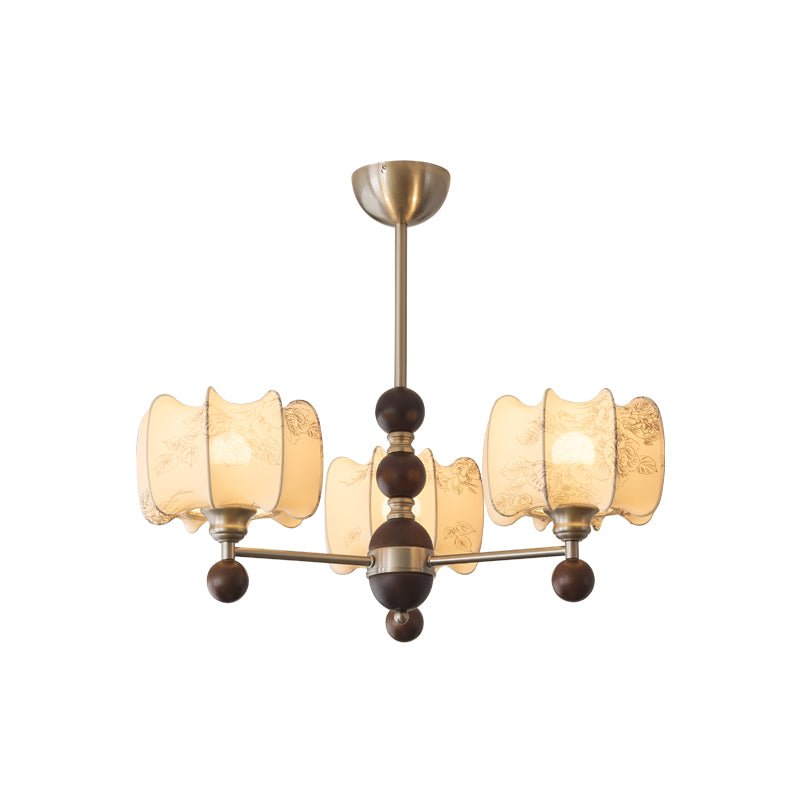 Lustre Orchidée en bois et tissu – vue 5