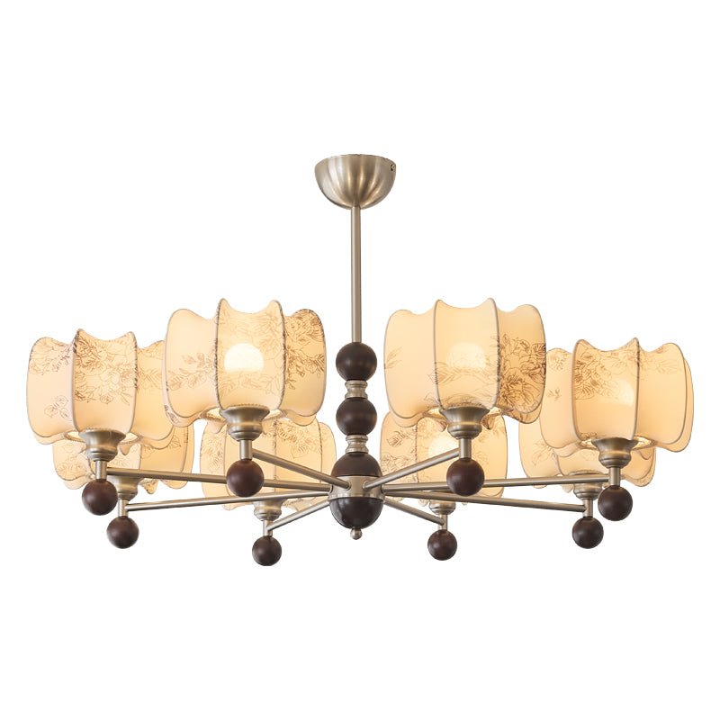 Lustre Orchidée en bois et tissu – vue 22