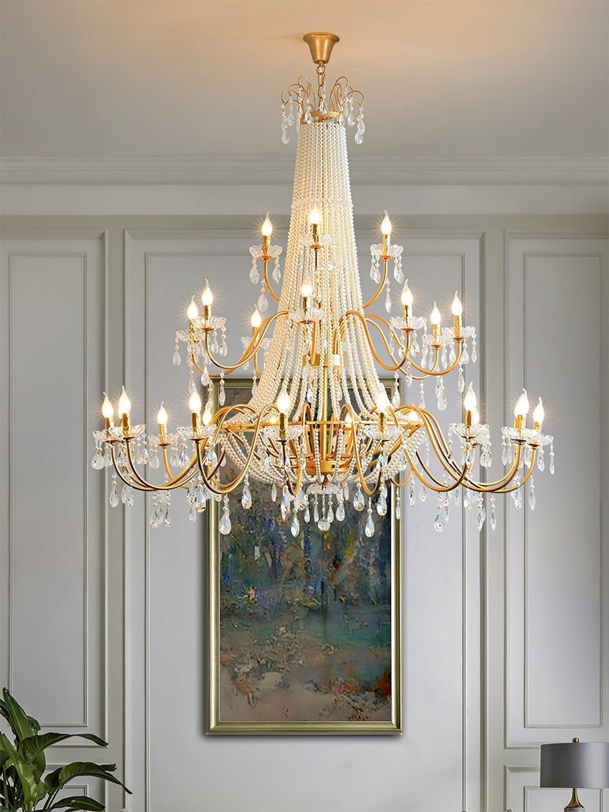 Lustre Dalle en cristal et laiton – vue 38