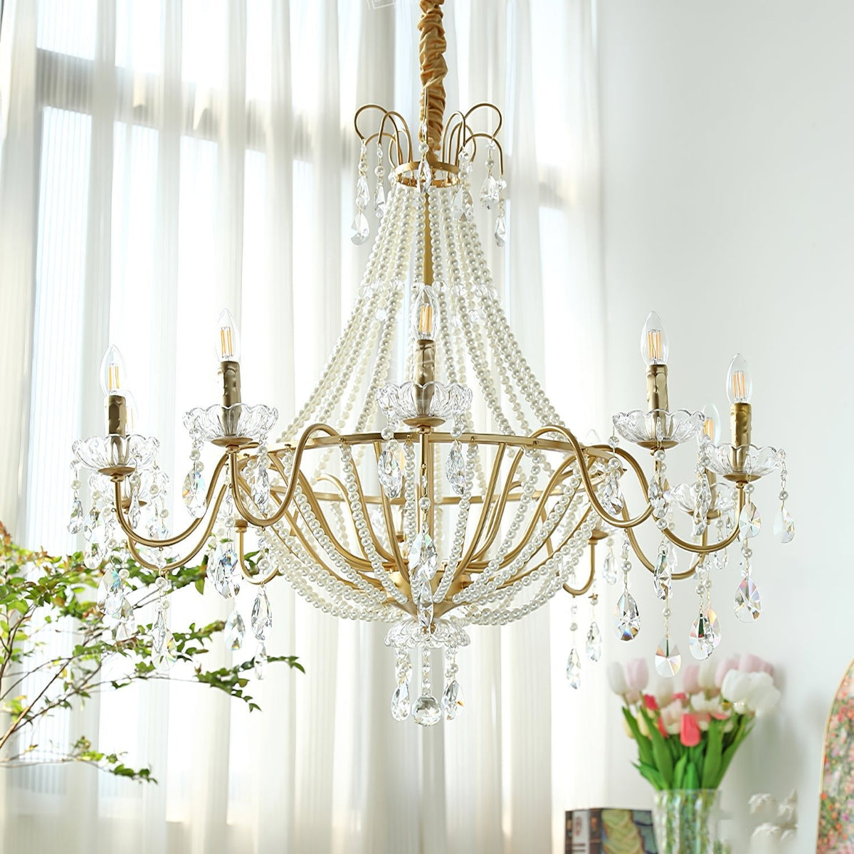 Lustre Dalle en cristal et laiton – vue 40