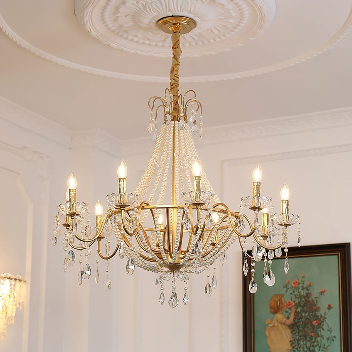 Lustre Dalle en cristal et laiton – vue 6