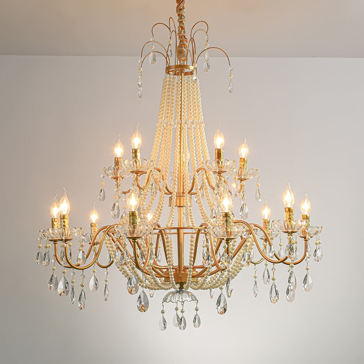 Lustre Dalle en cristal et laiton – vue 7