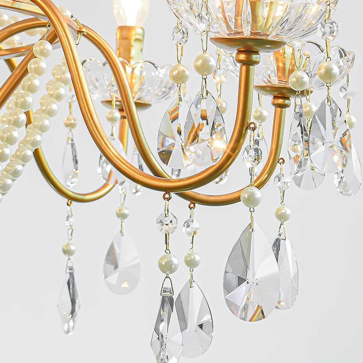Lustre Dalle en cristal et laiton – vue 8