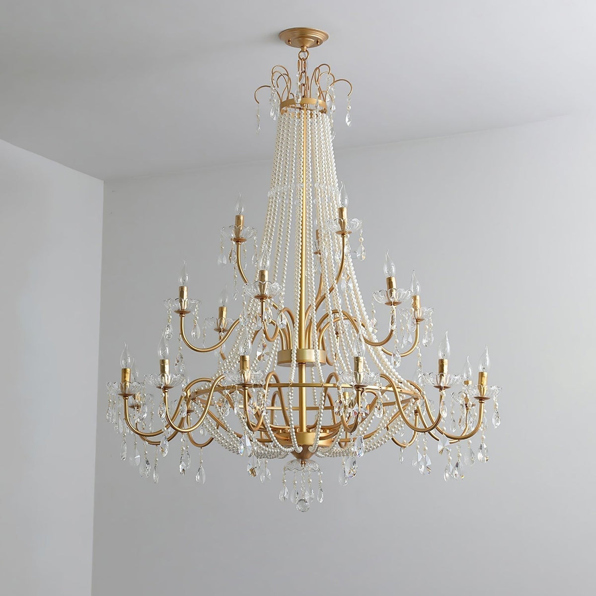 Lustre Dalle en cristal et laiton – vue 9
