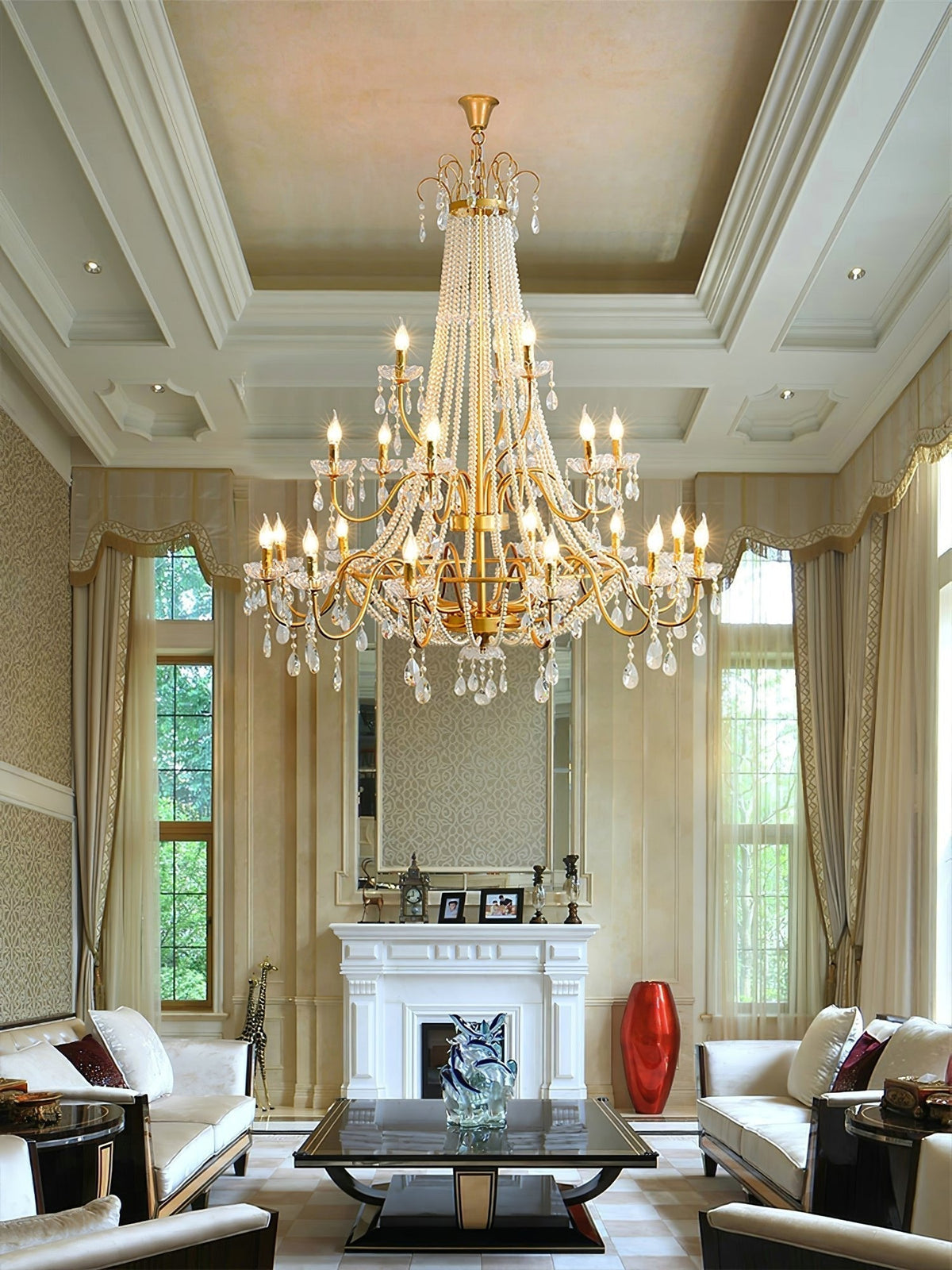 Lustre Dalle en cristal et laiton – vue 11