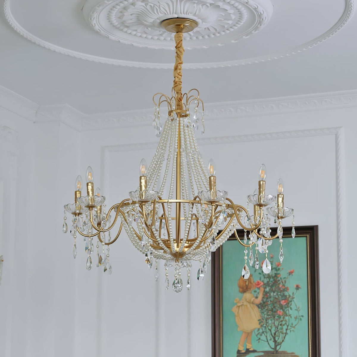 Lustre Dalle en cristal et laiton – vue 22
