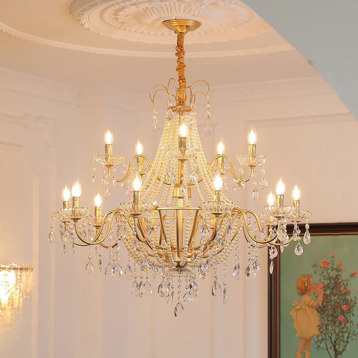 Lustre Dalle en cristal et laiton – vue 28