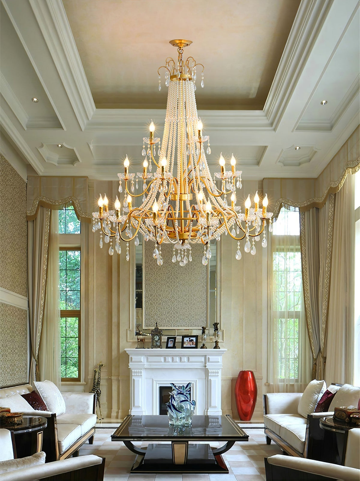 Lustre Dalle en cristal et laiton – vue 25