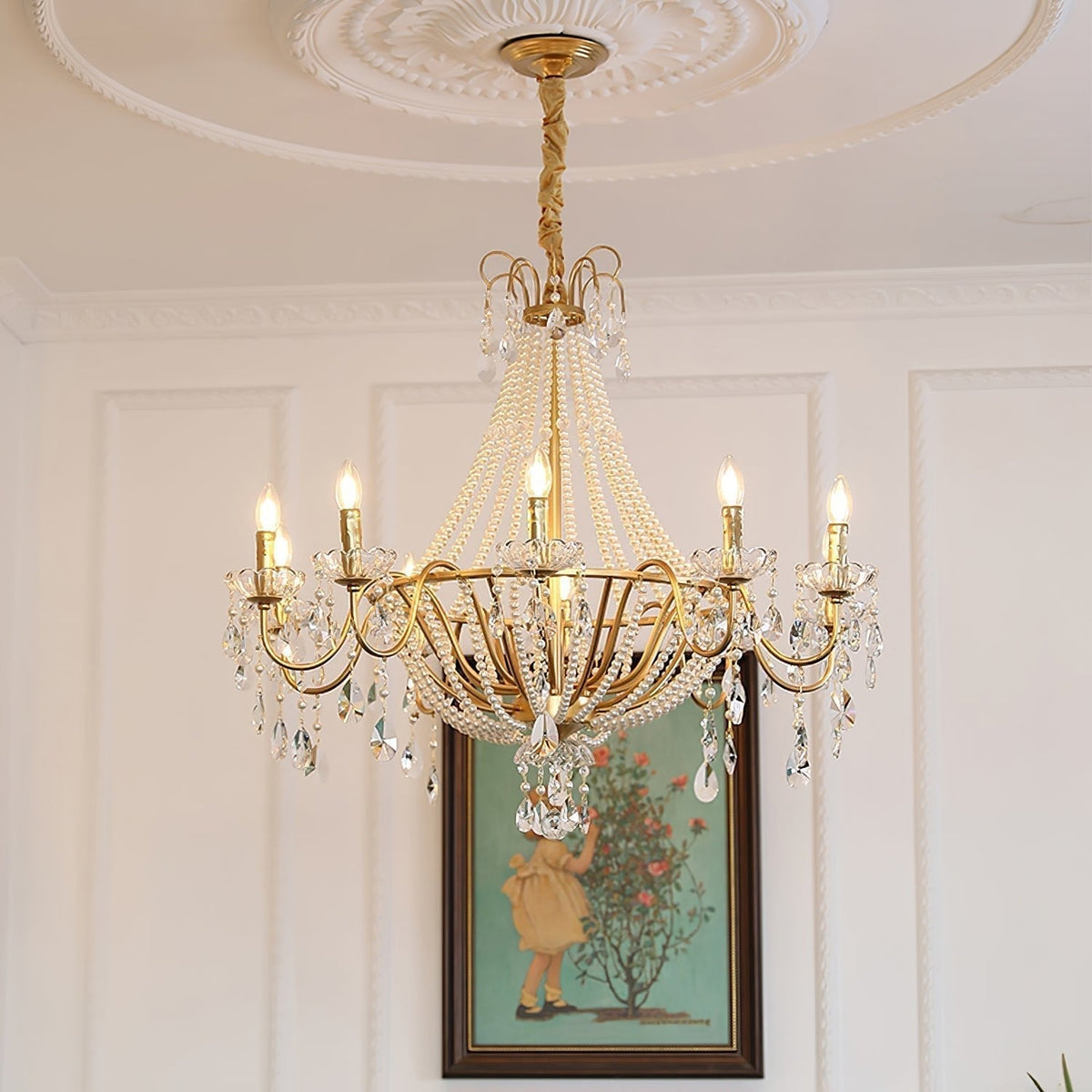 Lustre Dalle en cristal et laiton – vue 12